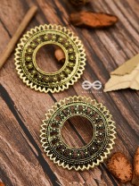 The Floral Sun - Golden - Oxidised Boho Earrings