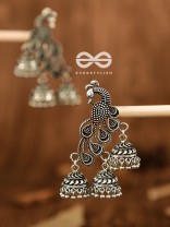 The Intricate Peacocks - Triple Boho Jhumki Earrings