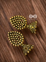 The Little Dotted Jhumki (Golden) - Tiny Trinket Earrings