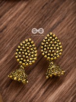 The Little Dotted Jhumki (Golden) - Tiny Trinket Earrings