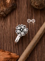 The Little Oxidised Flower Non-piercing Boho Nosepin
