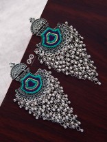 The Bohemian Jhaalar Statement Makers (Blue Hues) - The Embroidered Oxidised Collection