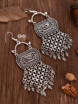 The Criss-Cross Boho Trunk - Oxidised Boho Earrings