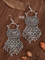 The Criss-Cross Boho Trunk - Oxidised Boho Earrings