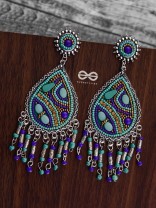 The Mesmerising Intricacy (Blue Hues) - Embroidered Oxidised Collection