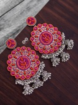 The Stunning Jaw-Droppers (Orange-Pink) - Embroidered Oxidised Collection