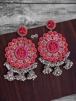 The Stunning Jaw-Droppers (Orange-Pink) - Embroidered Oxidised Collection