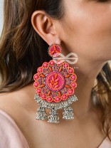 The Stunning Jaw-Droppers (Orange-Pink) - Embroidered Oxidised Collection