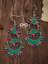 The Bohemian Layered Danglers - Meenakari Boho Earrings