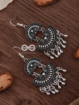 The Little Aztec Tribal Danglers - Oxidised Boho Earrings