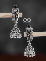 The Cute Little Artwork Jhumkis (Onyx Black) - Tiny Trinket Earrings