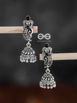 The Cute Little Artwork Jhumkis (Onyx Black) - Tiny Trinket Earrings