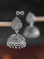 The Intricate Statement - Oxidised Boho Jhumkas
