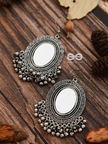 The Vintage Mirrors - Oxidised Boho Earrings