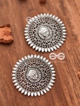The Godly Durga Studs - Oxidised Boho Earrings