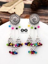 An Intricate Delight - Triple Boho Jhumkis - Multicolour