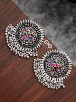 The Multi-Coloured Enamelled Sun Studs - Embellished Oxidised Collection