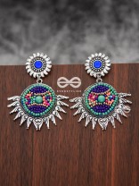 The Little Intricate Sun Drops (Blue) - Embroidered Oxidised Collection