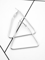 The Everyday Chic - Oversized Triangle Hoops - Silver