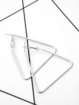 The Everyday Chic - Oversized Triangle Hoops - Silver