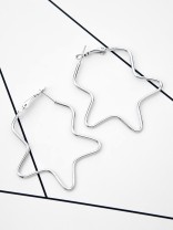 The Everyday Chic - Oversized Star Hoops - Silver