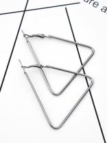 The Everyday Chic - Oversized Rectangle Hoops - Dark Grey