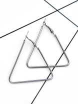 The Everyday Chic - Oversized Rectangle Hoops - Dark Grey