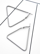 The Everyday Chic - Oversized Rectangle Hoops - Dark Grey