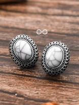 The Marble Button Studs - Tiny Trinket Earrings