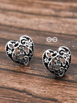 The Intricate Heart Studs - Tiny Trinket Earrings