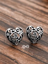 The Intricate Heart Studs - Tiny Trinket Earrings