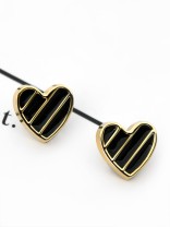 The Little Enamel Heart Studs - Black - Tiny Trinket Earrings