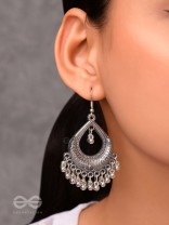 The Dazzling Droplet Danglers - Oxidised Boho Earrings