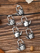 The Layered Kettle Danglers - Oxidised Boho Earrings