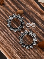 The Pointy Floral Studs - Oxidised Boho Earrings