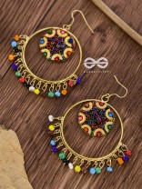 Colour Me Crazy - Oxidised Boho Earrings - Golden