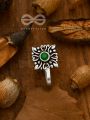 The Geometric Motifs - intricate non pierced Nose-pin (emerald green)