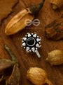 The Paisley Sun - Oxidized non-pierced nose-pin (onyx black)