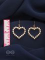 The pearly heart of desire - Golden dangler earring