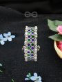 The Elegant Symmetry - Adjustable Enamelled Bracelet (Blue-Green)