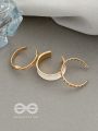 THREE CHEERS- SET OF THREE WHITE AND ROSE GOLD RINGS