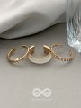 THREE CHEERS- SET OF THREE WHITE AND ROSE GOLD RINGS