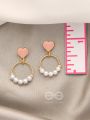 The Frosted Ring- Golden Pearl Earrings