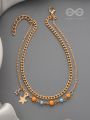 The Lucky Stars-  Golden Beads Layered Anklet