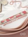 Kanishthika- The Mesmerizing Pink- Pearls, Sequins and Beads Embroidered Choker Necklace 