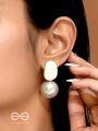 The Mesmerizingly Chic Statement Makers- Enameled Pearl Earrings (Ivory White)