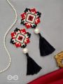 Manikya- The Lovely Ruby- Pearls and Resham Embroidered Earrings