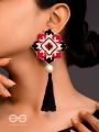 Manikya- The Lovely Ruby- Pearls and Resham Embroidered Earrings