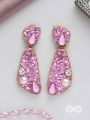 Manikya- The Pink Allure- Stones, Sequins and Beads Embroidered Earrings