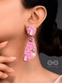 Manikya- The Pink Allure- Stones, Sequins and Beads Embroidered Earrings